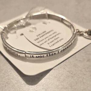 Follow The Footprinta Silver Inspirational Bracelet